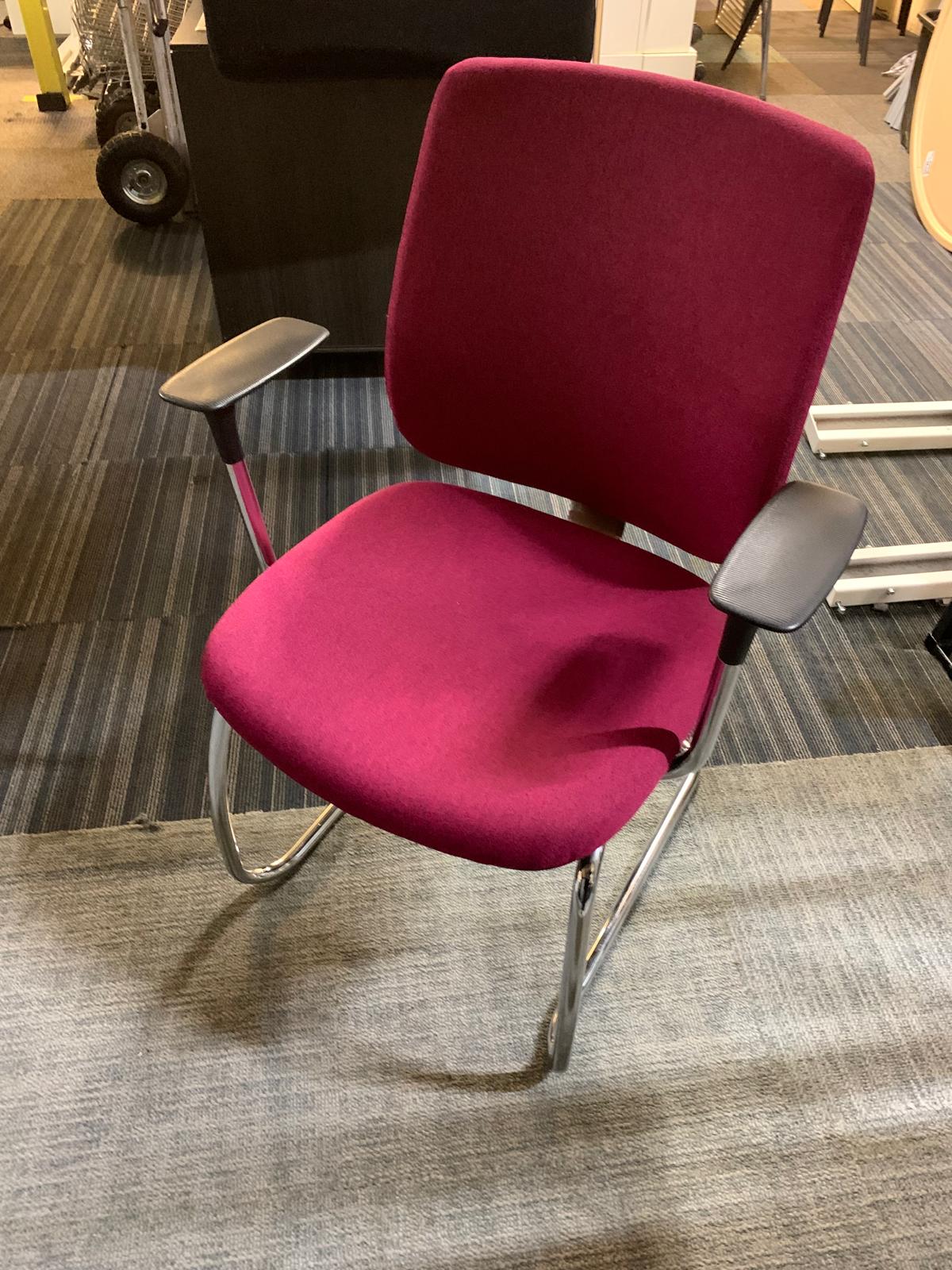 Second hand Orangebox Meeting chair cantilever red