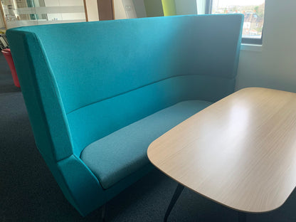 Used Orangebox Cwtch Sofa Booth Collaborative Privacy 6 Seater including table Blue