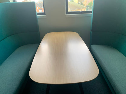 Used Orangebox Cwtch Sofa Booth Collaborative Privacy 6 Seater including table Blue