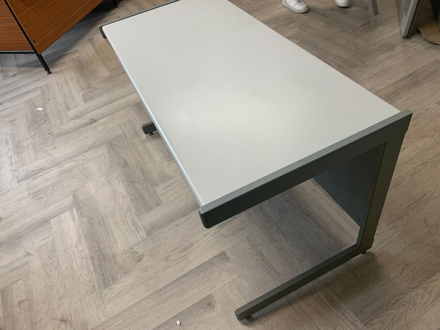 Dove Grey Straight Office Desk Home Office