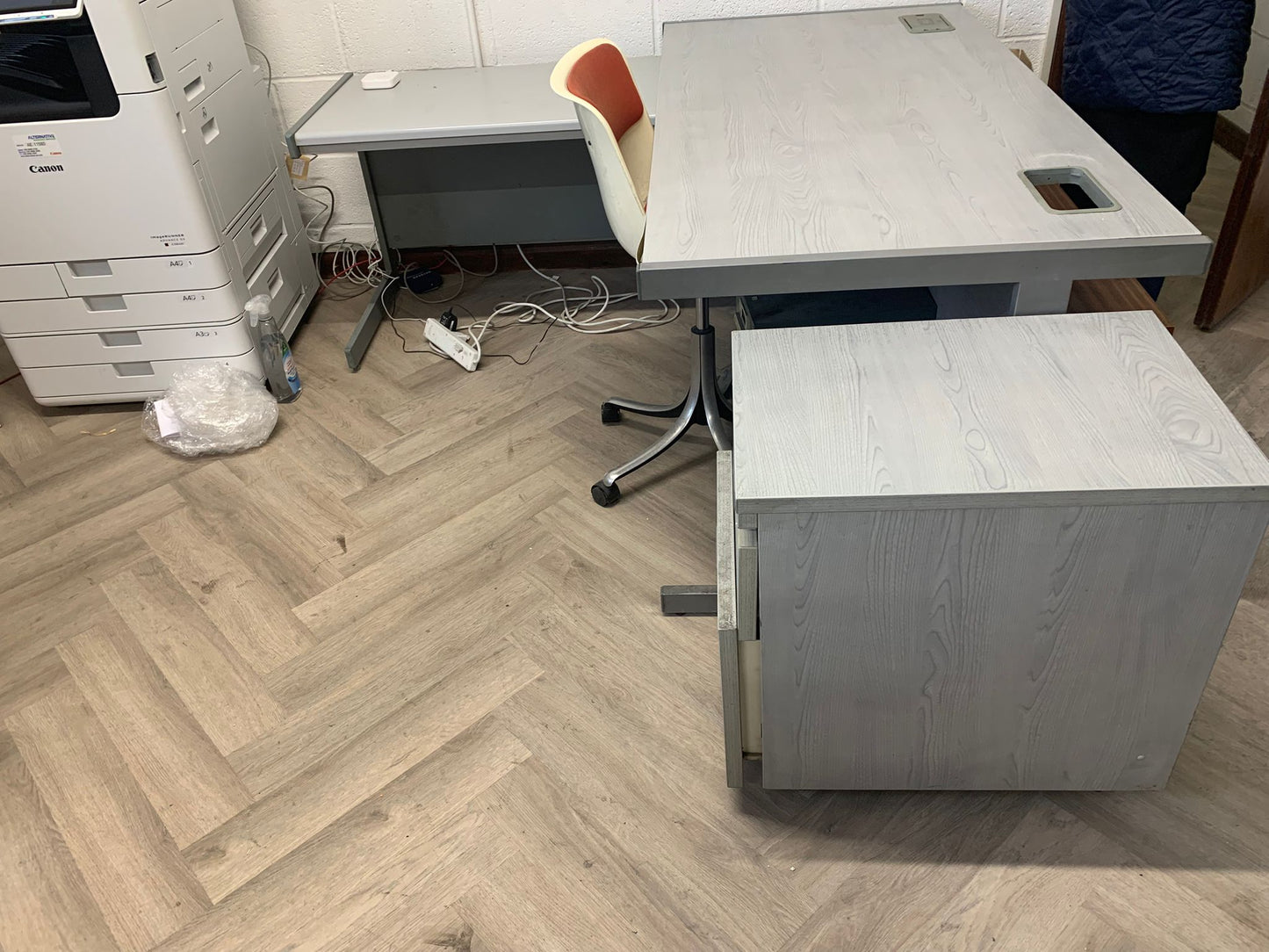 Dove Grey Straight Office Desk small home Office