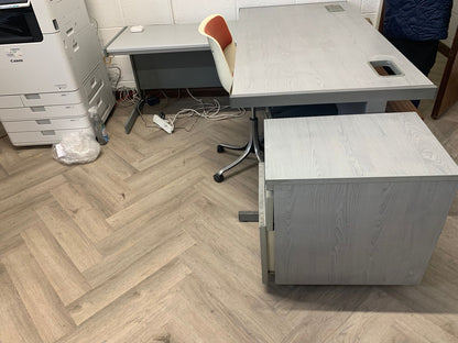 Dove Grey Straight Office Desk small home Office