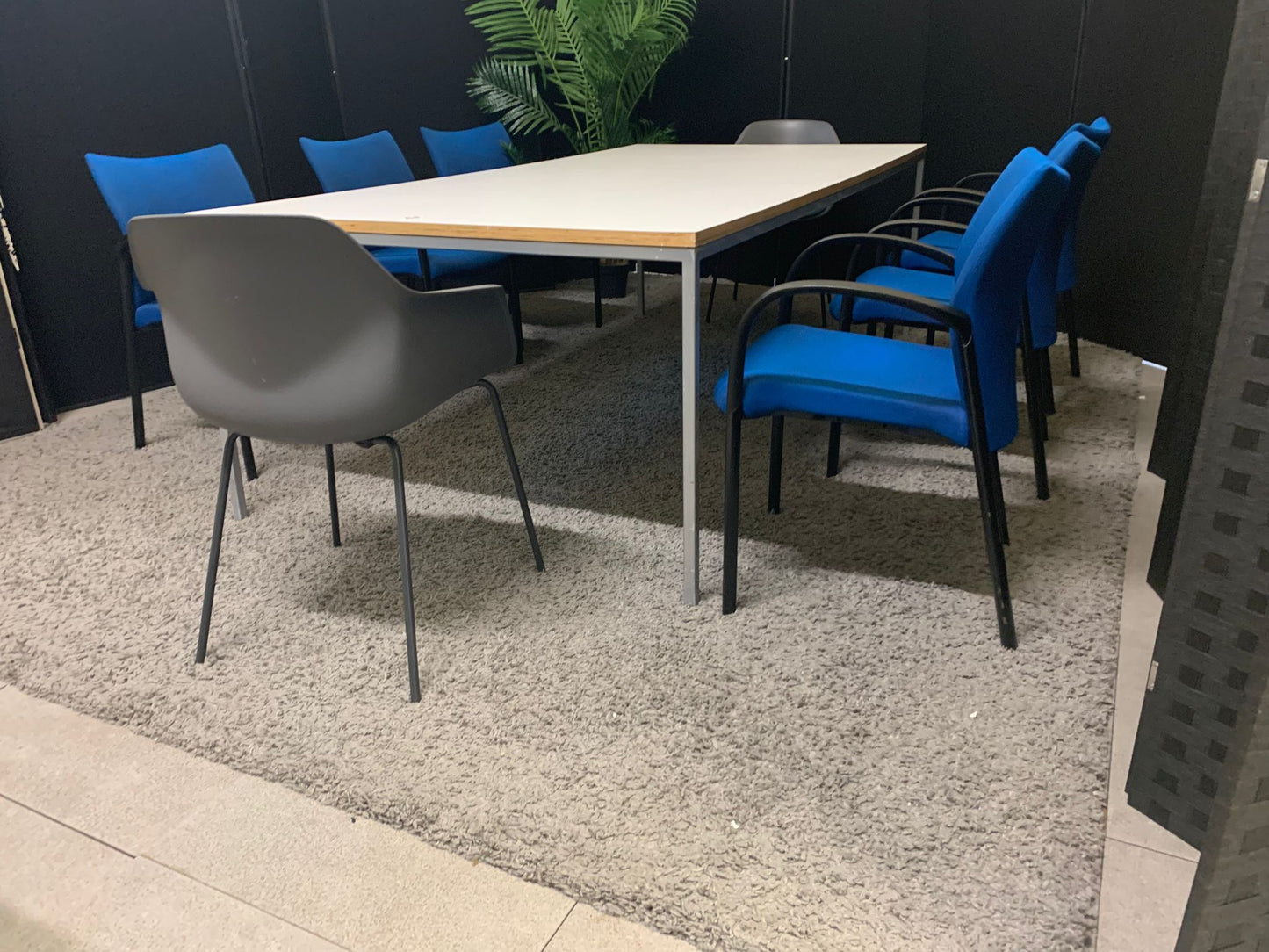 Used Extra large white conference boardroom meeting rectangular table desk 240cm x 130cm. £499