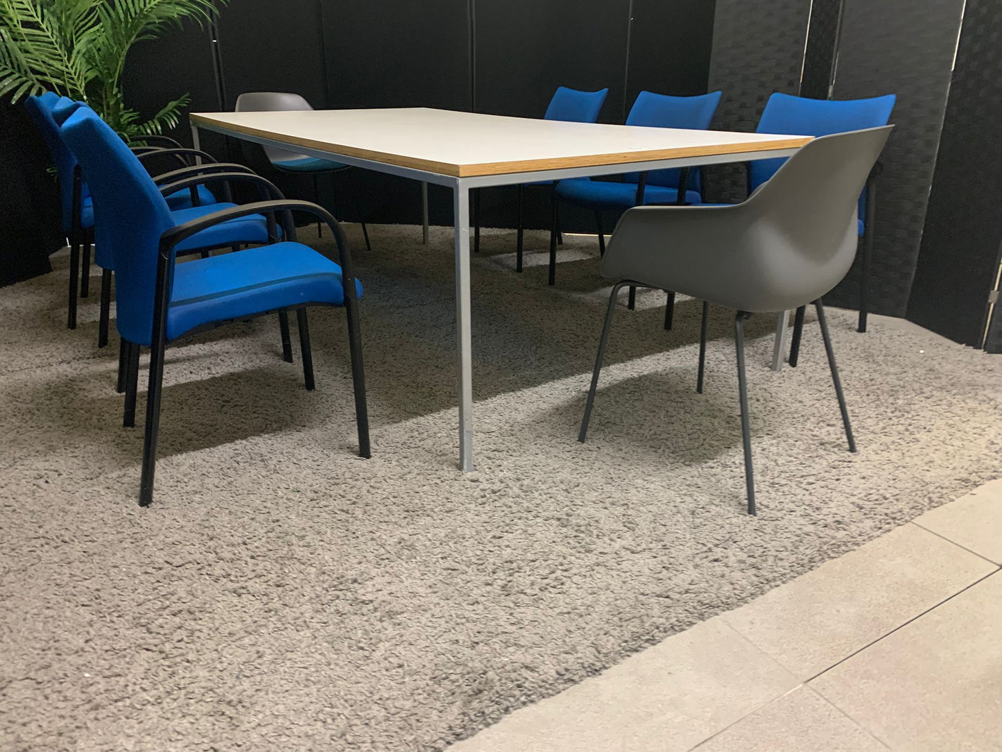 Used Extra large white conference boardroom meeting rectangular table desk 240cm x 130cm. £499