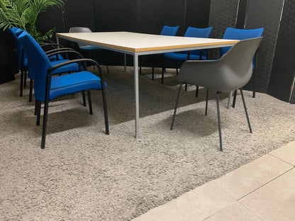 Used Extra large white conference boardroom meeting rectangular table desk 240cm x 130cm. £499