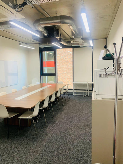 Second hand Extra large wood finish conference boardroom meeting office table H 73cm D 150cm W 400cm