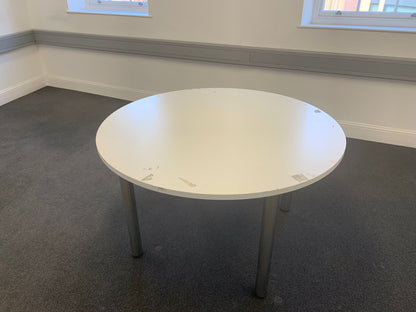 Second hand table meeting office White circular break out conference stick leg 120cm
