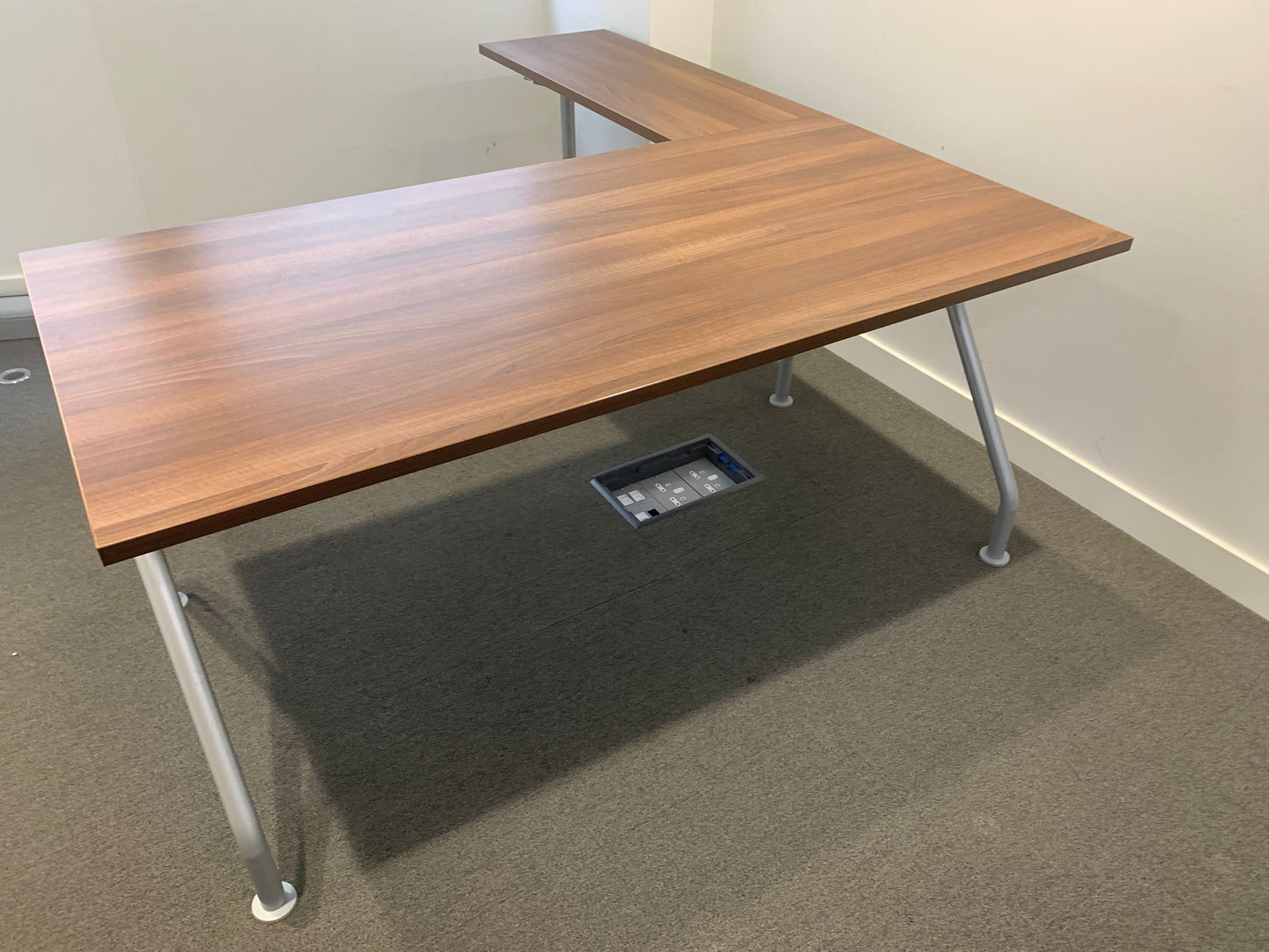Used  Corner L shape Desk Walnut Rectangle 180cm x 160cm