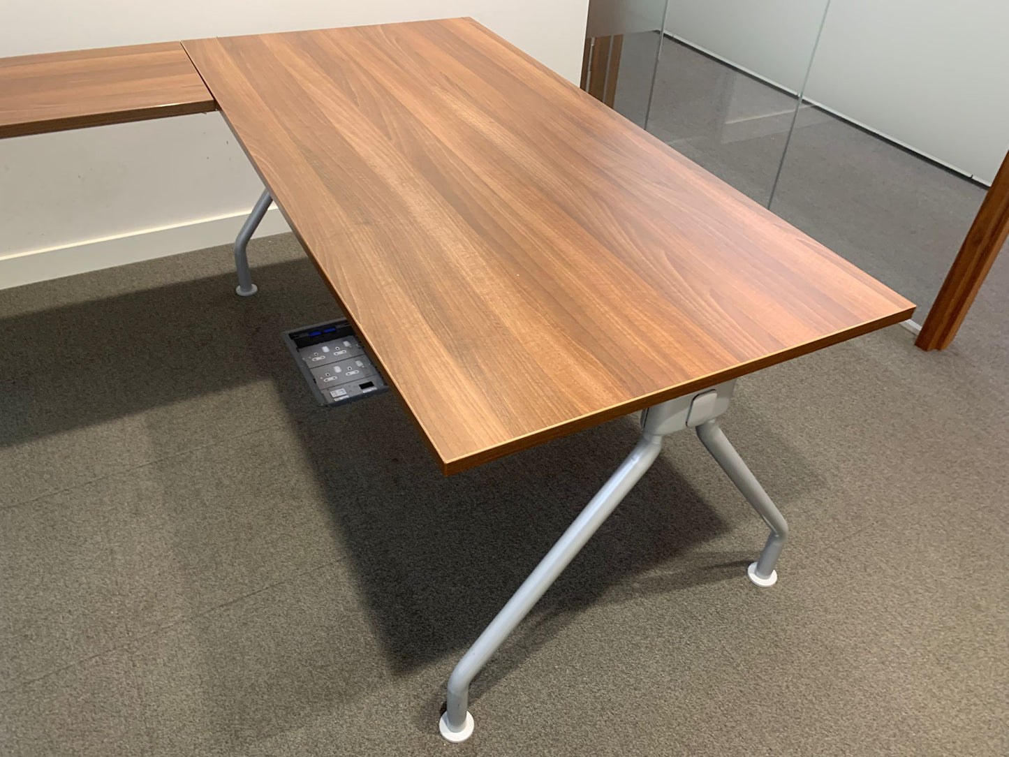 Used  Corner L shape Desk Walnut Rectangle 180cm x 160cm