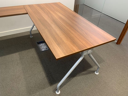 Used  Corner L shape Desk Walnut Rectangle 180cm x 160cm