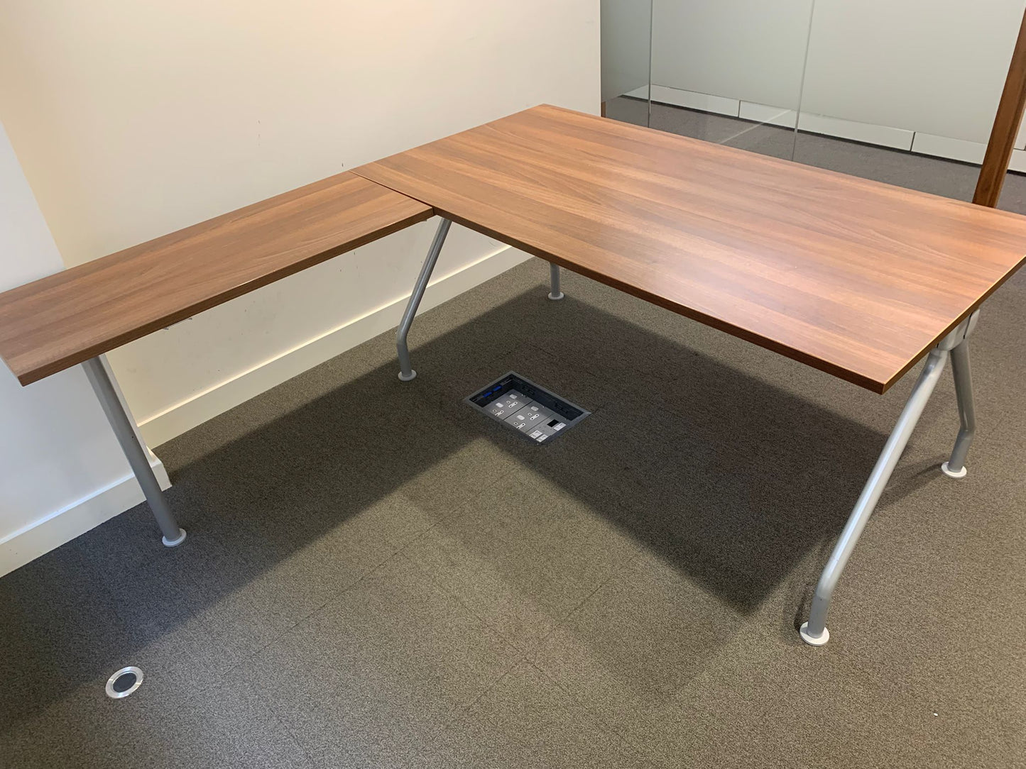 Used  Corner L shape Desk Walnut Rectangle 180cm x 160cm