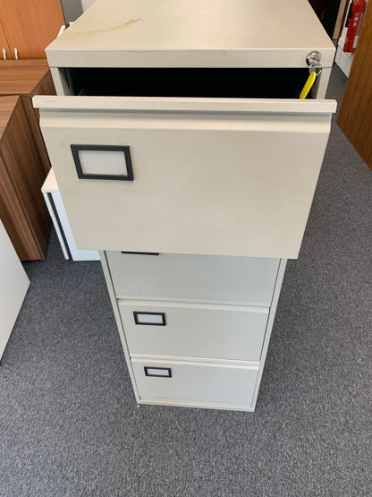 Used filing cabinet grey 4 drawer lockable metal