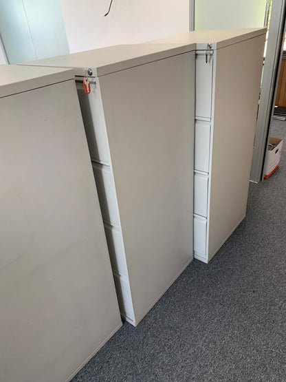 Used filing cabinet grey 4 drawer lockable metal