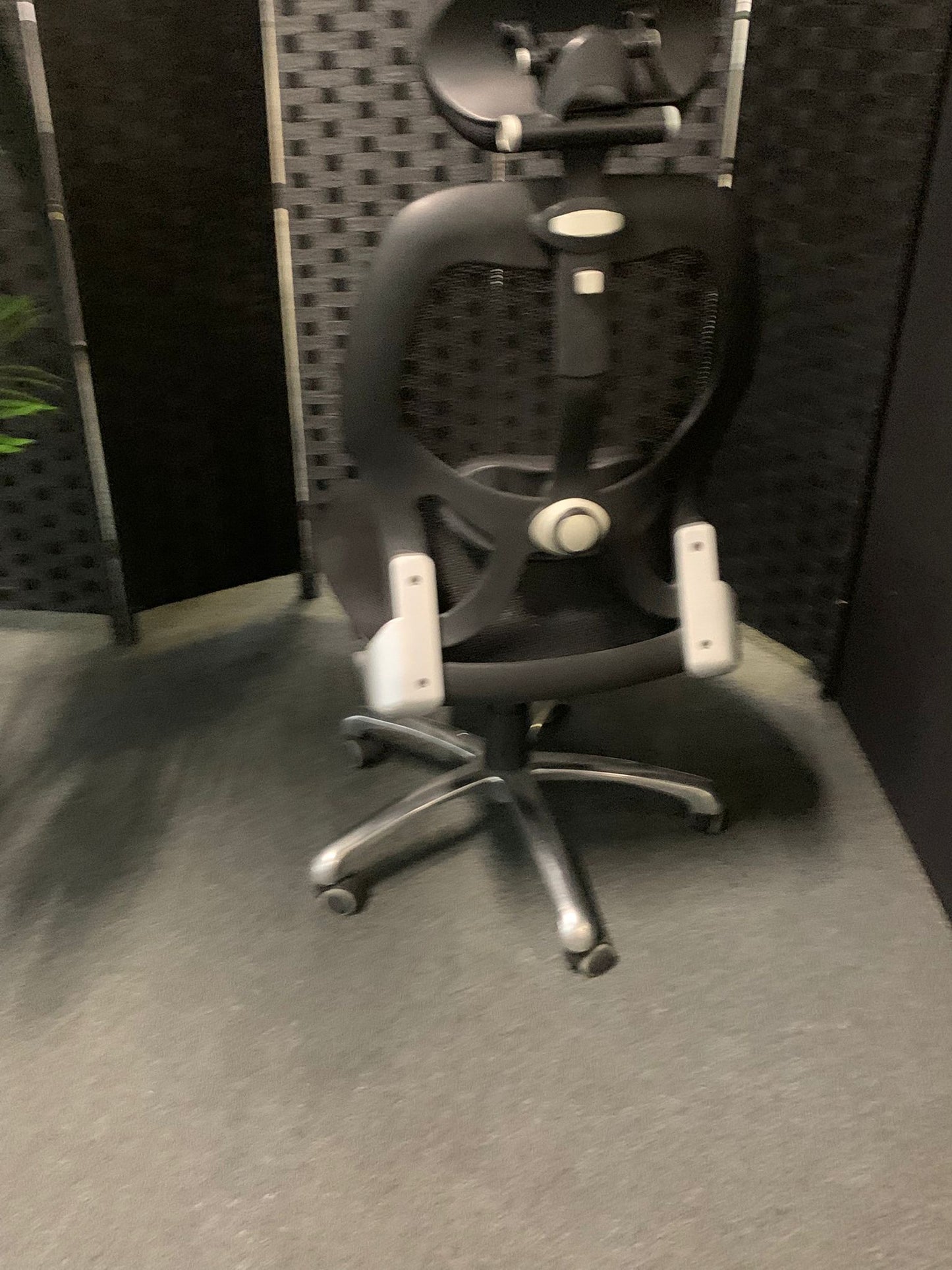 Used office chair high back ergonomic adjustable  Black with  head rest
