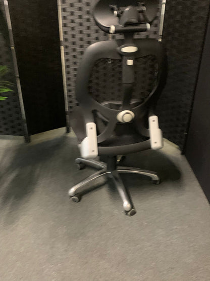 Used office chair high back ergonomic adjustable  Black with  head rest