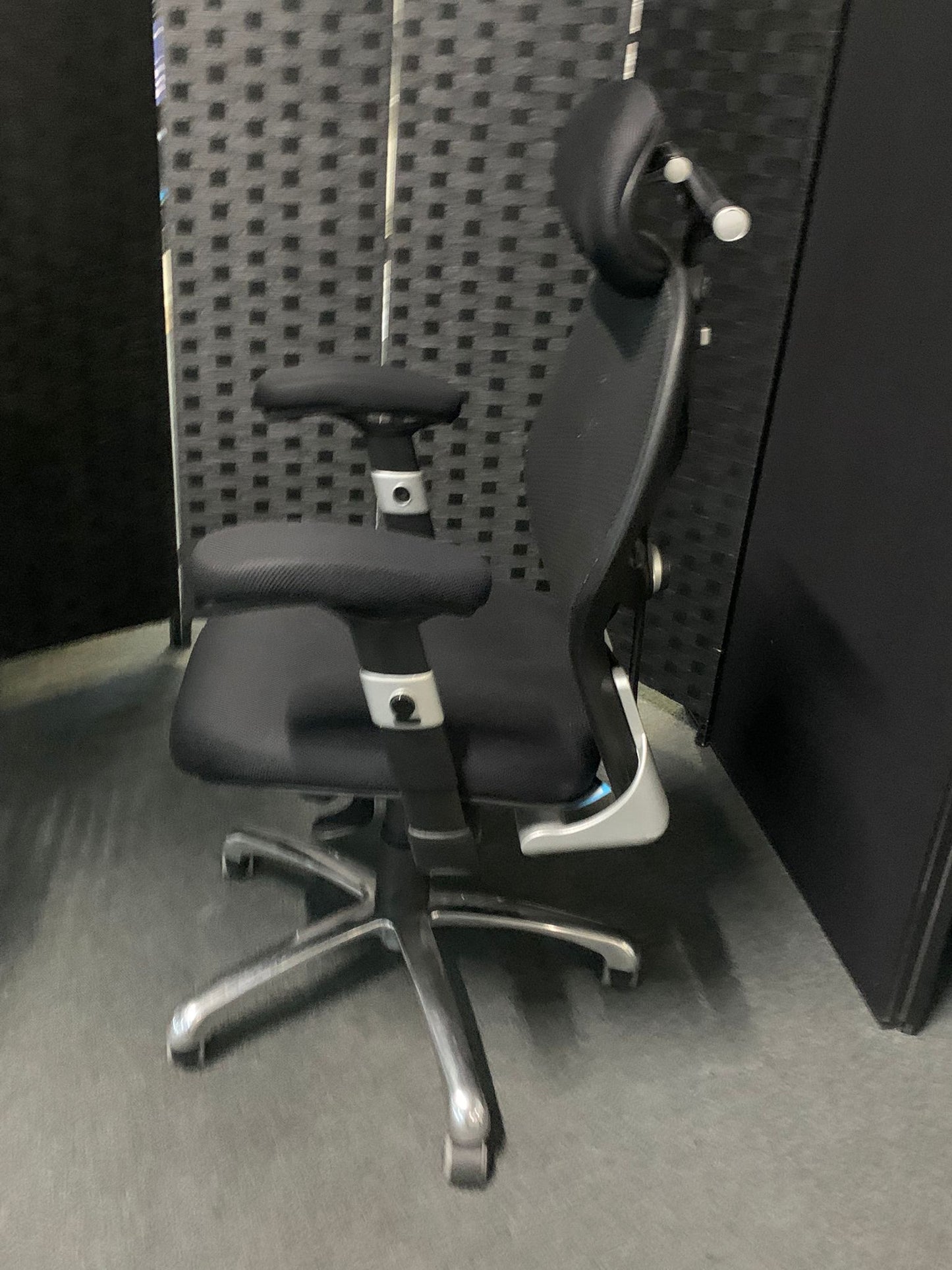 Used office chair high back ergonomic adjustable  Black with  head rest