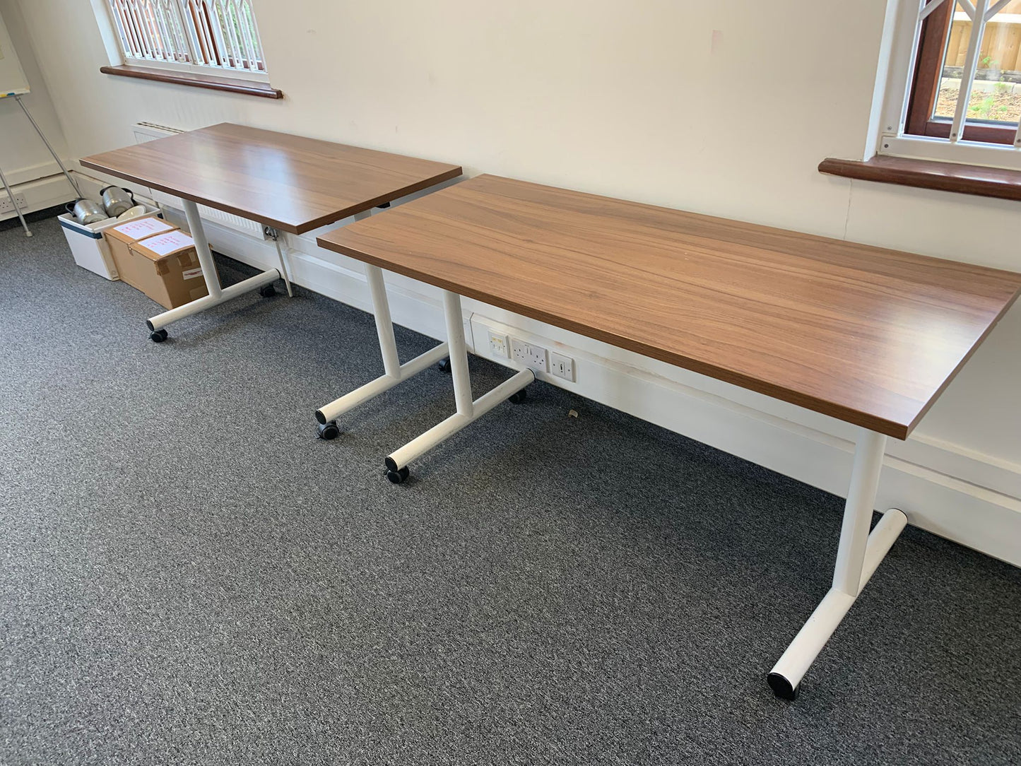 Used office desks computer folding walnut finish home office table 140cm x 60cm