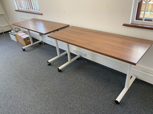 Used office desks computer folding walnut finish home office table 140cm x 60cm