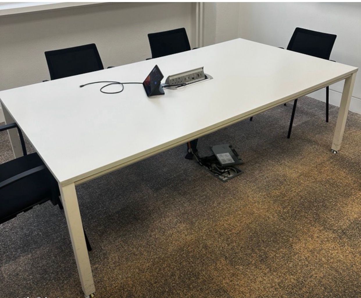 Used boardroom meeting Extra large white conference rectangular table  220cm x 120cm