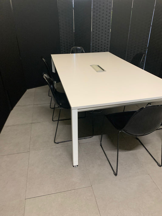 Used boardroom meeting Extra large white conference rectangular table  220cm x 120cm