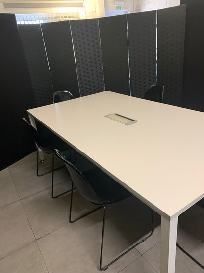Used boardroom meeting Extra large white conference rectangular table  220cm x 120cm