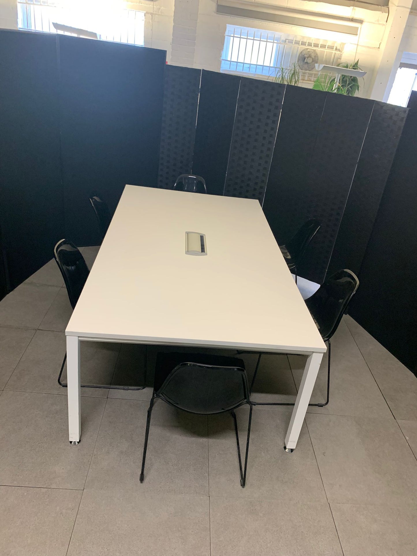 Used boardroom meeting Extra large white conference rectangular table  220cm x 120cm
