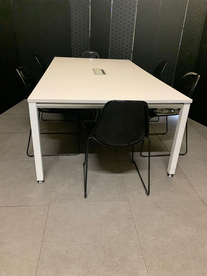 Used boardroom meeting Extra large white conference rectangular table  220cm x 120cm