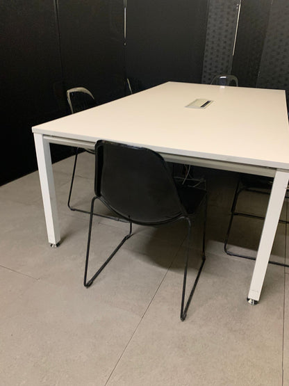 Used boardroom meeting Extra large white conference rectangular table  220cm x 120cm