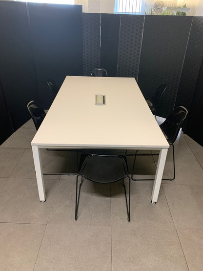 Used boardroom meeting Extra large white conference rectangular table  220cm x 120cm