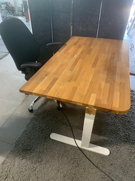 Used desk sit stand height adjustable cable port 120cm x 80cm office