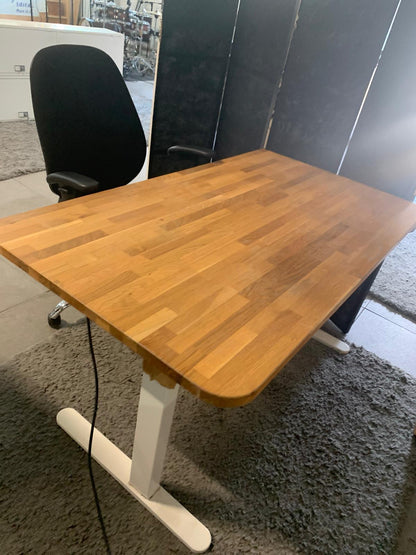 Used desk sit stand height adjustable cable port 120cm x 80cm office