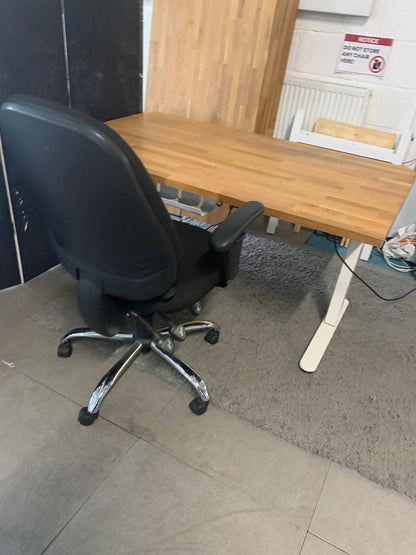 Used desk sit stand height adjustable cable port 120cm x 80cm office