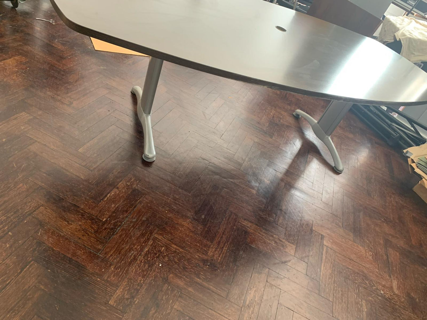 Pre-owned Boardroom table walnut x1 - 220cm x 110cm