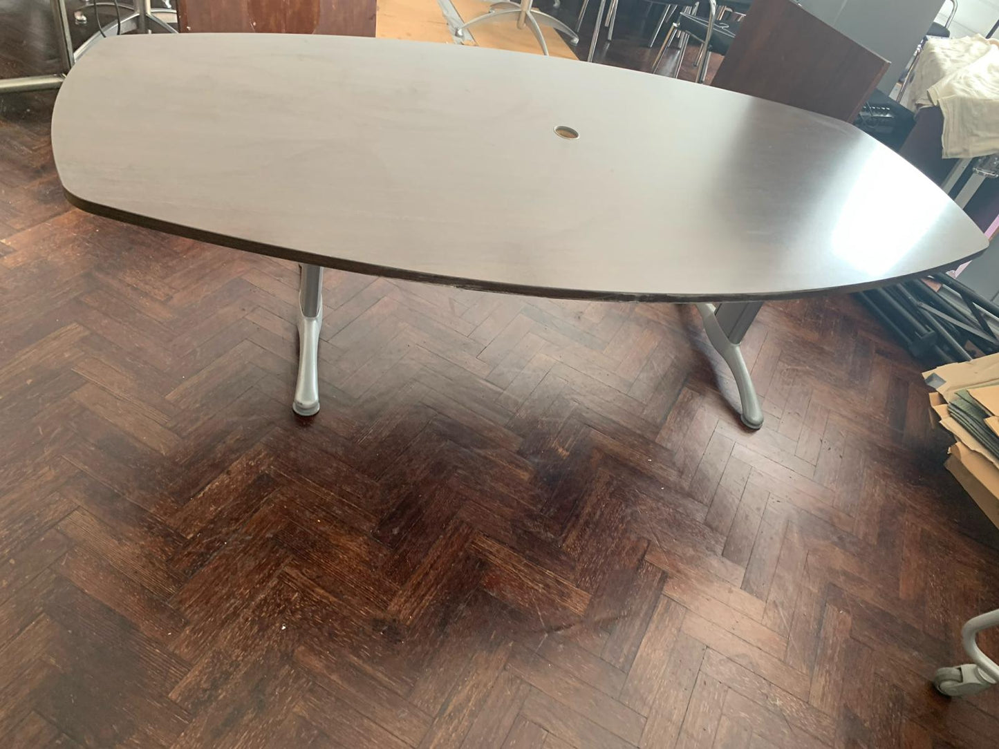 Pre-owned Boardroom table walnut x1 - 220cm x 110cm