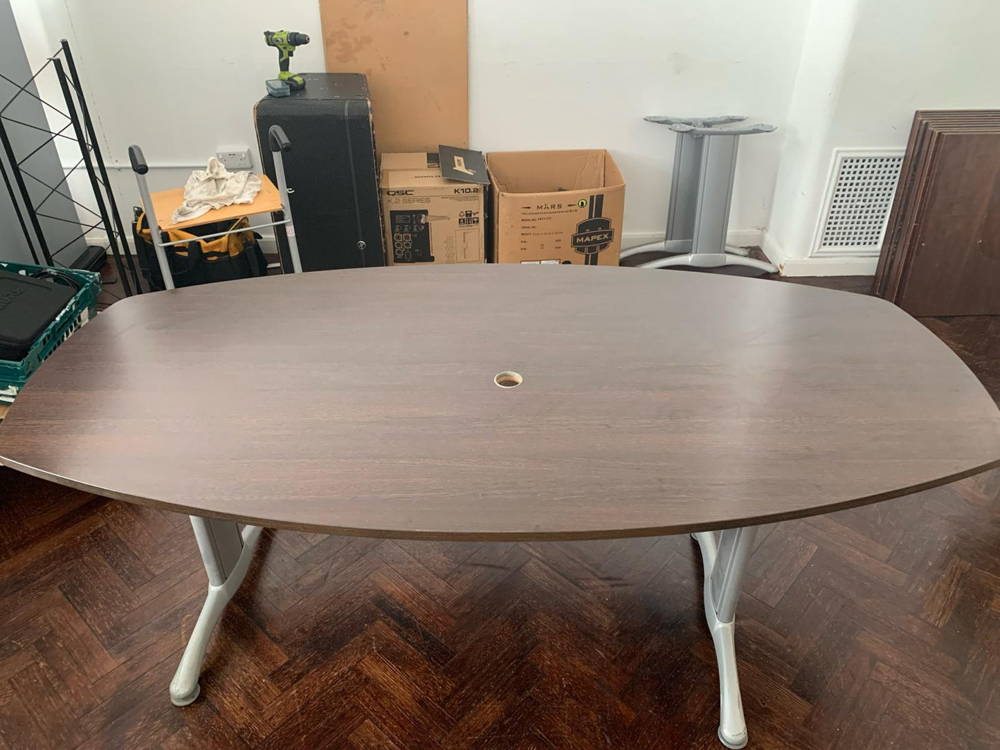 Pre-owned Boardroom table walnut x1 - 220cm x 110cm
