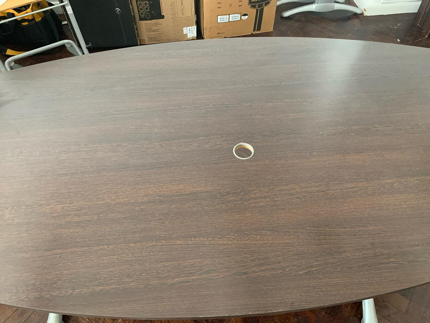 Pre-owned Boardroom table walnut x1 - 220cm x 110cm