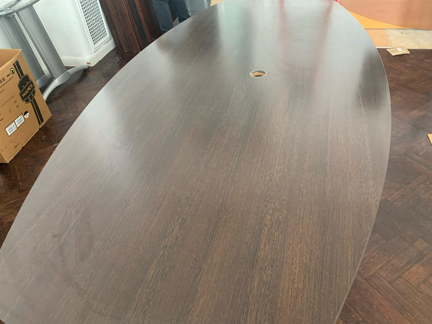 Pre-owned Boardroom table walnut x1 - 220cm x 110cm