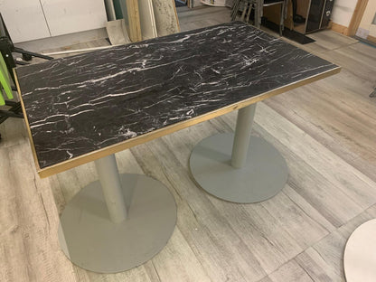 Used Table Black Marble pedestal legs 120cm x 70cm