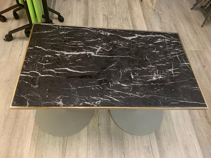 Used Table Black Marble pedestal legs 120cm x 70cm