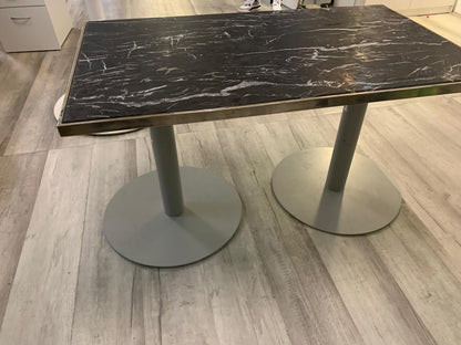 Used Table Black Marble pedestal legs 120cm x 70cm
