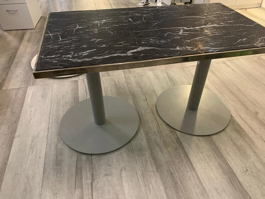 Used Table Black Marble pedestal legs 120cm x 70cm