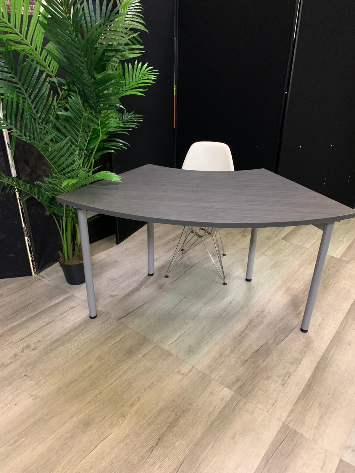 Used Metroplan conference table folding textured grey brown top 136cm x 68cm