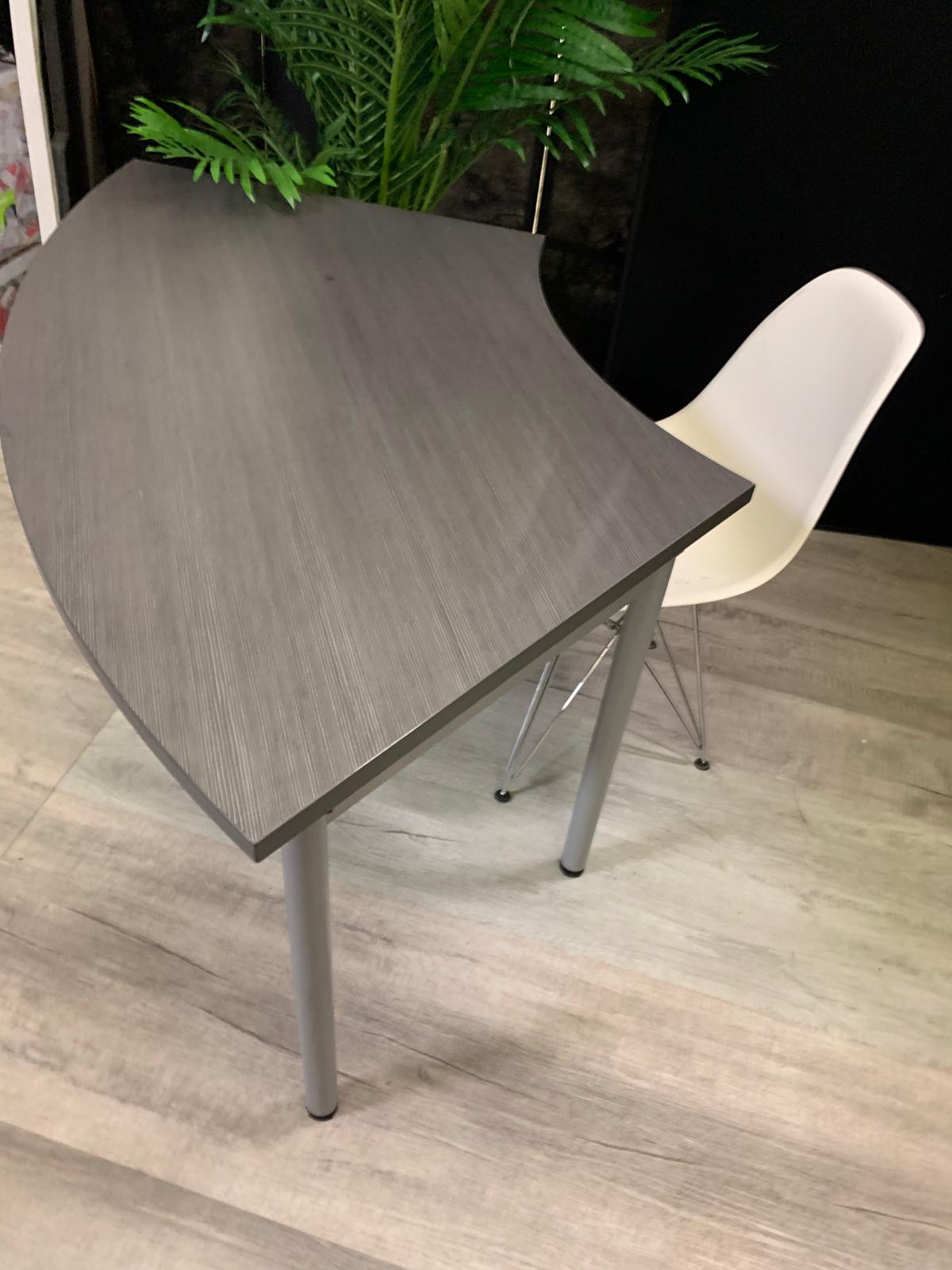Used Metroplan conference table folding textured grey brown top 136cm x 68cm