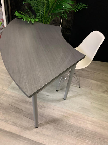 Used Metroplan conference table folding textured grey brown top 136cm x 68cm