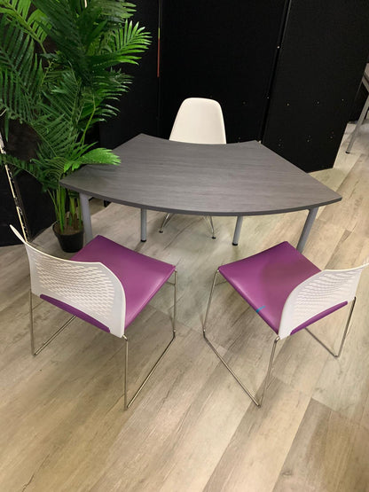 Used Metroplan conference table folding textured grey brown top 136cm x 68cm