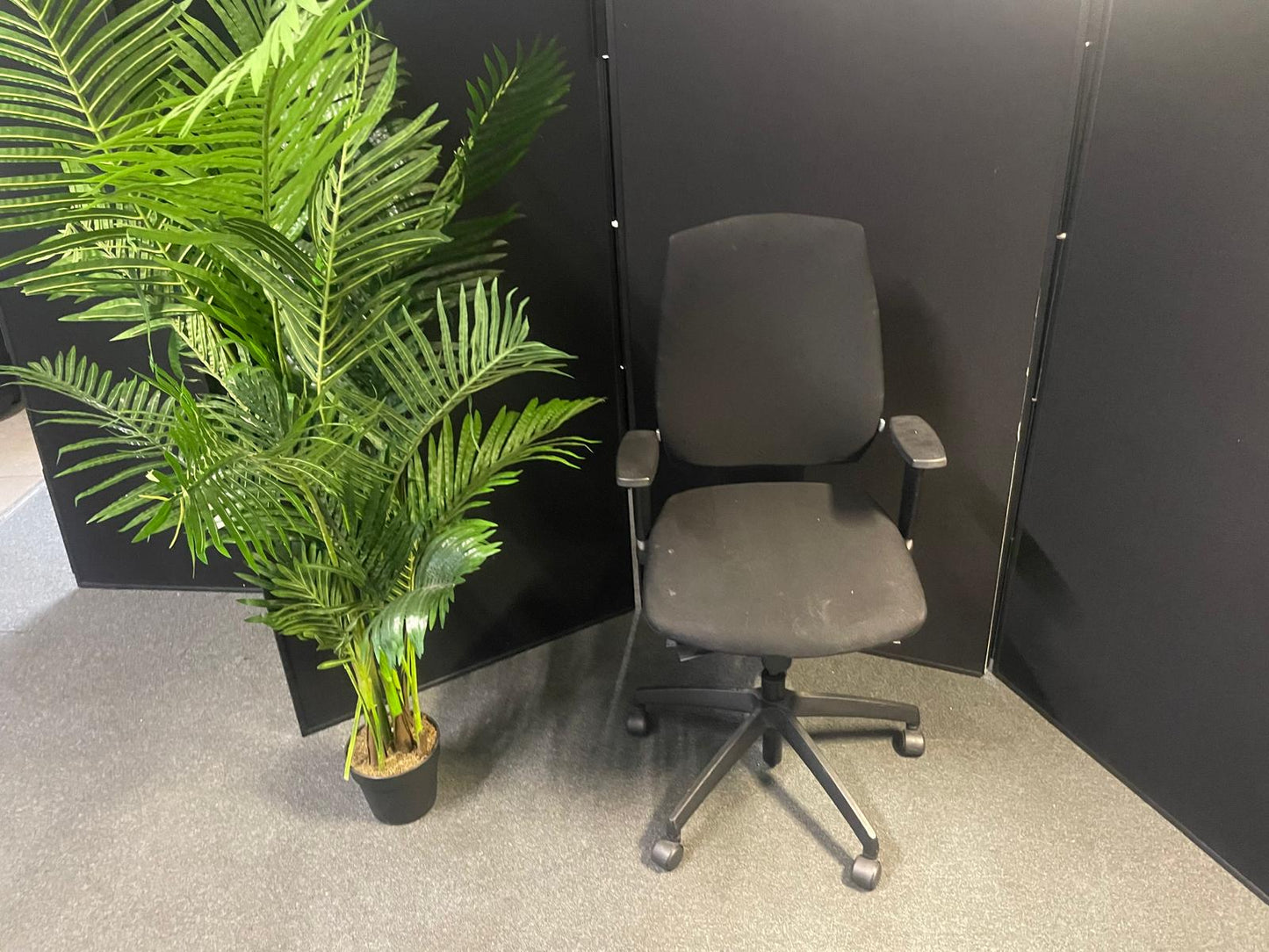 Used Office Chair Swivel Height Adjustment ergonomic black square back