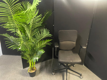 used Steelcase Lets B Task Chair with Arms in Original Black Fabric ergonomic adjustable