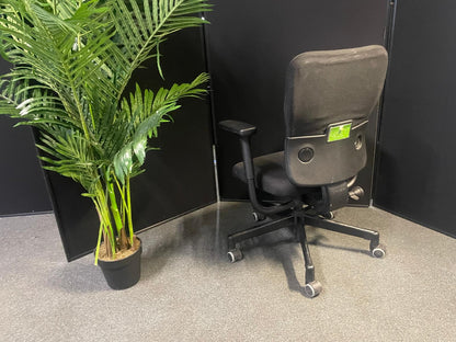 used Steelcase Lets B Task Chair with Arms in Original Black Fabric ergonomic adjustable