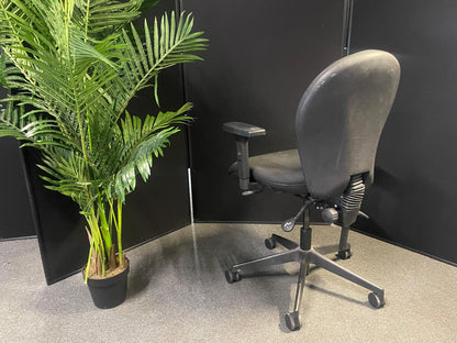 Used task Chair with Arms in Original Black Fabric