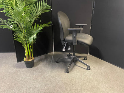 Used task Chair with Arms in Original Black Fabric